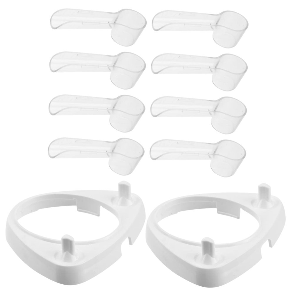 Amosfun Electric Toothbrush Holder Set Toothbrush White Round Stand Dust Cap Included Easy to Clean for Bathroom Organization