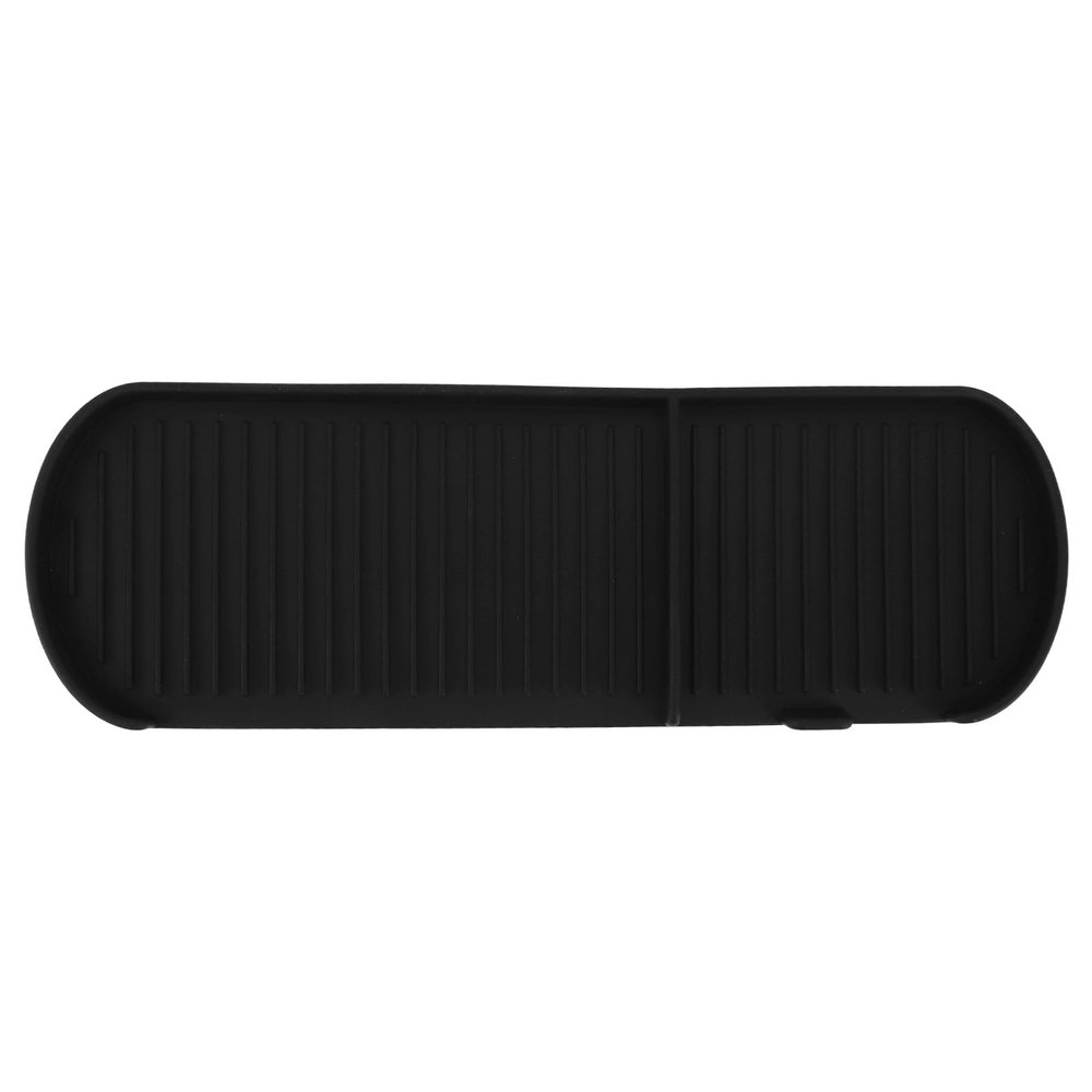 Silicone Dish Drying Mat,Counter Silicone Drainage Tray Food Grade Skid Resistance Frosted Bottom Silicone Dish Drying Mat for Bathroom Kitchen (Black)
