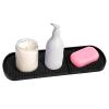 Silicone Dish Drying Mat,Counter Silicone Drainage Tray Food Grade Skid Resistance Frosted Bottom Silicone Dish Drying Mat for Bathroom Kitchen (Black) view 4