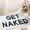 KOEXM Get Naked Bath Mat Bathroom Rugs 16" x 24" Non Slip Washable Black and White Rug for Apartment Small Bath Mats for Bathroom Floor Tub Absorbent Shower Rug for Funny Apartment Decor view 1