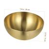Amosfun Salad Bowl Food Grade Bowl Mixing Serving Bowl Stainless Steel Noodle Bowl Deeper Edge for Salads Soup Rice Cereal Golden view 2