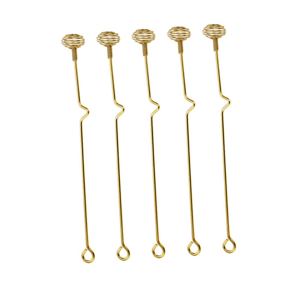 IMIKEYA 5pcs Delicate Honey Dippers Stainless Steel Stirring Sticks for Cocktails Tea and Coffee