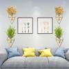 Yorkmills Green Artificial Eucalyptus Plant Wall Decor in Diamond Hanging Vase Set of 2, Gold Metal Wall Planter Decorations Fake Plant Home Wall Decor for Living Room, Dining Room, Bedroom, Bathroom view 3