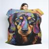 CAPITUNEISKINEPA Dachshund Mix Dog Gifts Blanket Gift Decorative Throw Blankets Soft Throw Blanket 50" x 60" view 3