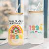 30th Birthday Gifts for Women, Rainbow Gifts, Best Gifts for 30 Year Old Women, 30th Birthday Gift Ideas, 30 Year Old Birthday Frosted Glass With Bamboo Lid And Straw, 1994 Vintage 16 Oz Tumbler view 3