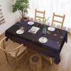 Tablecloth 5472 Inch Rectangular Decorative Stain Resistant Burlap Table Cloths Halloween Haunted Dining Tablecloths Washable Fabric Table Cover for Kitchen Party Wedding Picnic Farmhouse Decor view 1