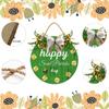 Boylee Spring Wreaths Sign for Front Door Farmhouse Spring Door Hanger Decor Rustic Wooden Happy St. Patrick Day Hanging Door Wall Sign for Spring Seasons Holiday 12In, Springsign70 view 3