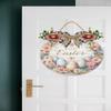 Boylee Spring Wreaths Sign for Front Door Farmhouse Spring Door Hanger Decor Rustic Wooden Happy Easter Hanging Door Wall Sign for Spring Seasons Holiday 12In, Springsign66 view 2