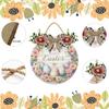 Boylee Spring Wreaths Sign for Front Door Farmhouse Spring Door Hanger Decor Rustic Wooden Happy Easter Hanging Door Wall Sign for Spring Seasons Holiday 12In, Springsign66 view 3