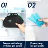 Haimont Freezable Snack Lunch Bag Reusable Freezer Mini Lunch Cooler, Small Insulated Bag Foldable for Work Travel Picnic, Black view 2