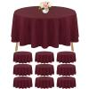 10 Pack Round Tablecloth Burgundy Tablecloths 90 Inch,Circle Polyester Table Cloth,Washable Fabric Stain and Wrinkle Resistant Premium Round Table Cover for Wedding Parties Banquet Reception Dining view 1