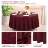 10 Pack Round Tablecloth Burgundy Tablecloths 90 Inch,Circle Polyester Table Cloth,Washable Fabric Stain and Wrinkle Resistant Premium Round Table Cover for Wedding Parties Banquet Reception Dining view 3
