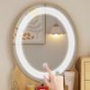 32x16x30 Inch Dressing Table, Wooden Makeup Table with Oval Mirror and Lights, Bedroom Vanity Desk with 4 Drawers and Stool (Color : Walnut 1) view 4