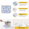 2 Packs Blue Daisy Floral Pot Holders Sets for Kitchen Oven Pan Plate Bowl Pads Heat Proof Mat with Hanging Loop Thick Terry Cloth Potholders For Cooking Baking White Blossom Watercolor Spring Summer view 2