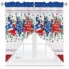 4th of July Patriotic Swag Curtains Valances for Windows, Independence Day Red Blue Stars Window Rod Pocket Curtain Topper Set, Memorial Day Curtains Panels for Kitchen Over Sink 28x36 Inch view 1