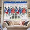 4th of July Patriotic Swag Curtains Valances for Windows, Independence Day Red Blue Stars Window Rod Pocket Curtain Topper Set, Memorial Day Curtains Panels for Kitchen Over Sink 28x36 Inch view 2