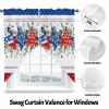 4th of July Patriotic Swag Curtains Valances for Windows, Independence Day Red Blue Stars Window Rod Pocket Curtain Topper Set, Memorial Day Curtains Panels for Kitchen Over Sink 28x36 Inch view 3