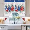 4th of July Patriotic Swag Curtains Valances for Windows, Independence Day Red Blue Stars Window Rod Pocket Curtain Topper Set, Memorial Day Curtains Panels for Kitchen Over Sink 28x36 Inch view 4