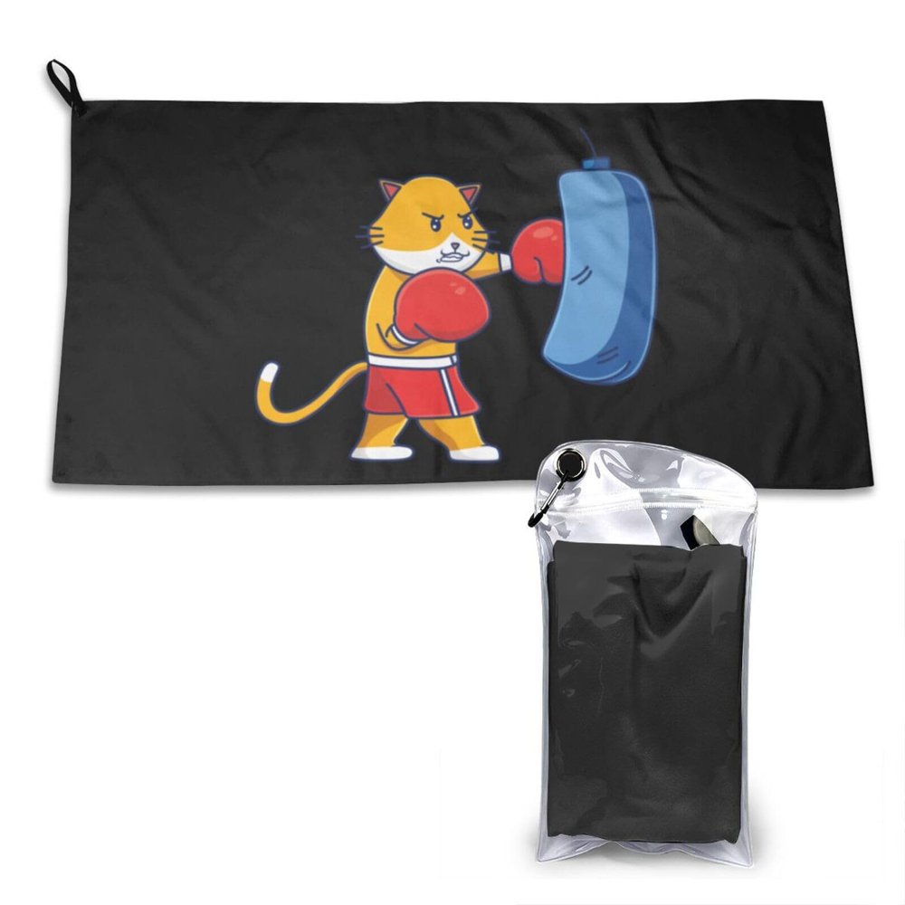 SIYTUAU Boxer Cat Towels for Bathroom 16x31.5 in Ultra Soft Quick Drying Bath Towels Hand Towels Camping Fitness Beach Towel