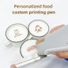 MAHWER Handheld Food Printer, Mini Protable Handheld Inkjet Printer,Cake Printer,Food Printer Coffee Printer Latte Art Printer,Cake Bread Beer Desserts DIY (Color : Brown) view 2