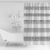 ZOE STORE Shower Curtains for Bathroom Accessories, Black White Geometric Polyester Fabric Bathtub Curtain with 12 Hooks, Modern Buffalo Plaid Abstract Art Waterproof Shower Curtains 54 x 78 Inches view 3