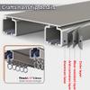 Room Divider - Ceiling Curtain Track, Double Curtain Rail Track, Aluminum Alloy Silence Curtain Rails, Wall Mount / Ceiling Mounted Curtain Tracks System For Living Room Bedroom(Color:White-C,Size:1.9 view 4