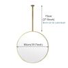 Bathroom Mirror,Ceiling Hanging Round Mirror, Floating Vanity Mirror Modern Creative Decorative Mirror - with Metal Framed and Boom - Customizable Hanging Rod Mirror view 2