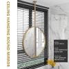 Bathroom Mirror,Ceiling Hanging Round Mirror, Floating Vanity Mirror Modern Creative Decorative Mirror - with Metal Framed and Boom - Customizable Hanging Rod Mirror view 3