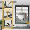 Bathroom Mirror,Ceiling Hanging Round Mirror, Floating Vanity Mirror Modern Creative Decorative Mirror - with Metal Framed and Boom - Customizable Hanging Rod Mirror view 4