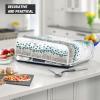 Freewander Electric Baking Pans Cover Foldable Grill Cover Stain Resistant Counter Top Griddle Appliance Water Proof Fabric for Home Kitchen Decor Universal Size, Blue Flowers Dragonfly Print view 3