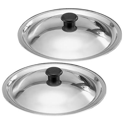 2pcs Pot Lid Multipurpose Cover for Frying Pan Skillet and Wok Easy to Clean for Home and Restaurant Cooking
