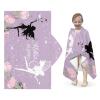 Eiis Unidesign Hooded Towels for Kids 3-10 YrsCute Fairy Silhouettes Pink Flowers Kids Bath Towels Hooded Beach Towel Wrap Bathrobe Blanket Boys Gift for Shower view 2