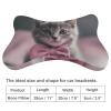 NONHAI 2 Pack Car Neck Pillow Gray Cat with Bow Car Headrest Pillow Memory Foam Car Pillow Breathable Removable Cover Universal Headrest Pillow for Travel Car Seat Driving & Home view 2