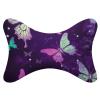 NONHAI 2 Pack Car Neck Pillow Butterfly Purple Car Headrest Pillow Memory Foam Car Pillow Breathable Removable Cover Universal Headrest Pillow for Travel Car Seat Driving & Home view 1