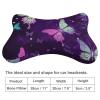 NONHAI 2 Pack Car Neck Pillow Butterfly Purple Car Headrest Pillow Memory Foam Car Pillow Breathable Removable Cover Universal Headrest Pillow for Travel Car Seat Driving & Home view 2