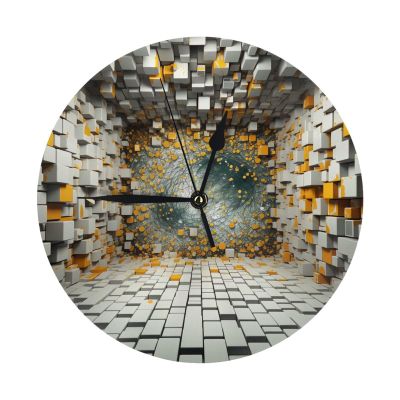 Creative Wall Print Design Wall Clock Non Ticking Clock 10 Inch Round Clocks Home Decor for Office Kitchen Clock Art
