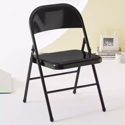 XTRYBHD Metal Folding Chairs, Portable Stackable Event Lounge Chair, Steel Frame Indoor Dining Chairs, Camping Chair Multicolor for Events Office Wedding Party (Color : Black)