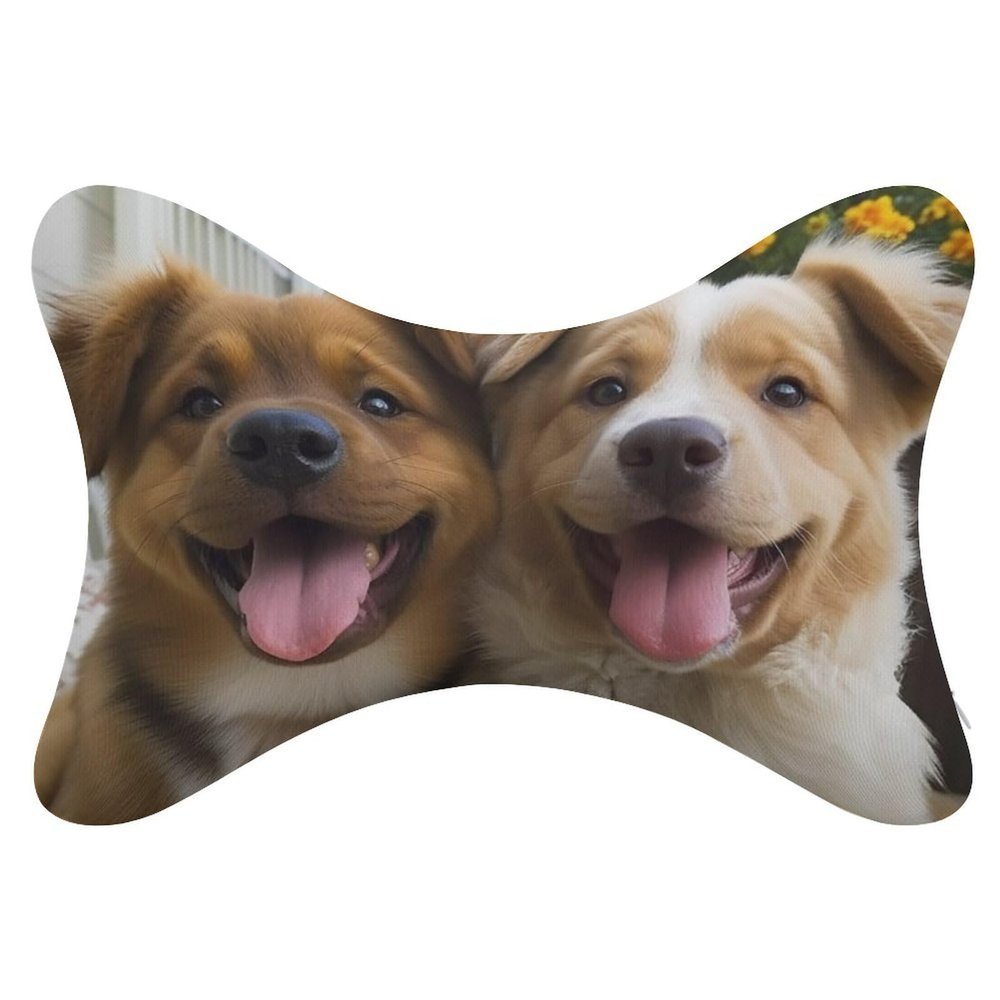 NONHAI 2 Pack Car Neck Pillow Funny Dogs Car Headrest Pillow Memory Foam Car Pillow Breathable Removable Cover Universal Headrest Pillow for Travel Car Seat Driving & Home