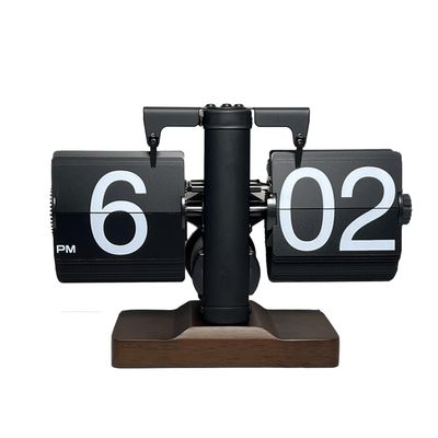 Purzen Page Turning Clock, Flip Clock, Digital Clock, Desktop Clock, Wooden Based Clock,Vintage Decorative Clock,White