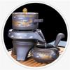 ERoomQ Exquisite Cup Home Tea Brewer Rotating Stone Mill Automatic Tea Set Complete with Teapot and Teacup/Black/As Show (Black As Show) view 3