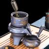 ERoomQ Exquisite Cup Home Tea Brewer Rotating Stone Mill Automatic Tea Set Complete with Teapot and Teacup/Black/As Show (Black As Show) view 4