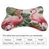 NONHAI 2 Pack Car Neck Pillow Flamingo Palm Trees Leaf Car Headrest Pillow Memory Foam Car Pillow Breathable Removable Cover Universal Headrest Pillow for Travel Car Seat Driving & Home view 2