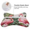 NONHAI 2 Pack Car Neck Pillow Flamingo Palm Trees Leaf Car Headrest Pillow Memory Foam Car Pillow Breathable Removable Cover Universal Headrest Pillow for Travel Car Seat Driving & Home view 3