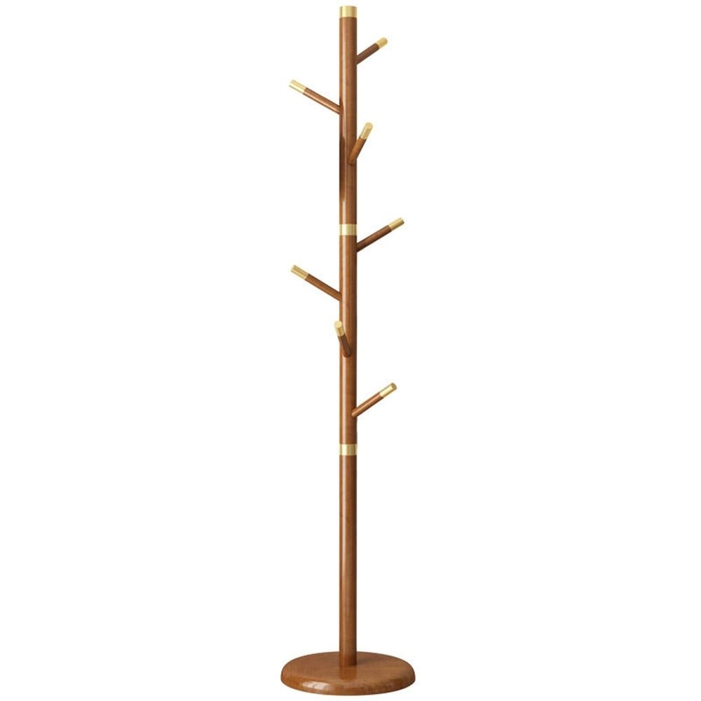 thalo Free Standing Coat Rack Floor-standing Coat Rack with Adjustable Size Coat Tree Living Room Assembly Standing Coat Rack Corner Hanger Clothes Hat Umbrella Standing Coat Rack, Brown