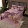 Erosebridal Girly Purple King Quilt Set for Girls Women Abstract Lotus Coverlet Set, Modern Aesthetic Bedding Set Floral Flower Bedspread Set, Oriental Style Bed Quilt for All Seasons view 1
