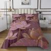 Erosebridal Girly Purple King Quilt Set for Girls Women Abstract Lotus Coverlet Set, Modern Aesthetic Bedding Set Floral Flower Bedspread Set, Oriental Style Bed Quilt for All Seasons view 2