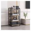 Floor Stereo Racks And Stands On Wheels- 79/100cm Tall, Home Stereo Rack Component System Audio Video Equipment Holder With Wooden Height-Adjustable Shelf, Metal Frame ( Color : Black-#1 , Size : 4 la view 1