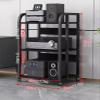 JYHHCYS 3/4/5 -Tier AV Media Stand Stereo Cabinet Video Component Rack Holder, Modern Multifunctional Electronics Equipment Shelf Tower for DVD Player/Amplifier (Color : Black-#1, Size : 3 Layer) view 2