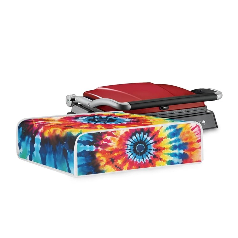 Eheartsgir Rainbow Tie Dye Durable Electric Indoor Grill Dirty Fingerprint Protection Cover Barbeque Griddle Baking Tray Appliance Cover for Housewife, Mom, Friend Gift