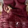 JOLLYVOGUE King Comforter Set, Ultra-Soft Bed in a Bag King Size 7 Pieces, Oeko-TEX Certified Bedding Set with Down Alternative Comforter, Sheets, Pillowcases & Shams, Burgundy view 2